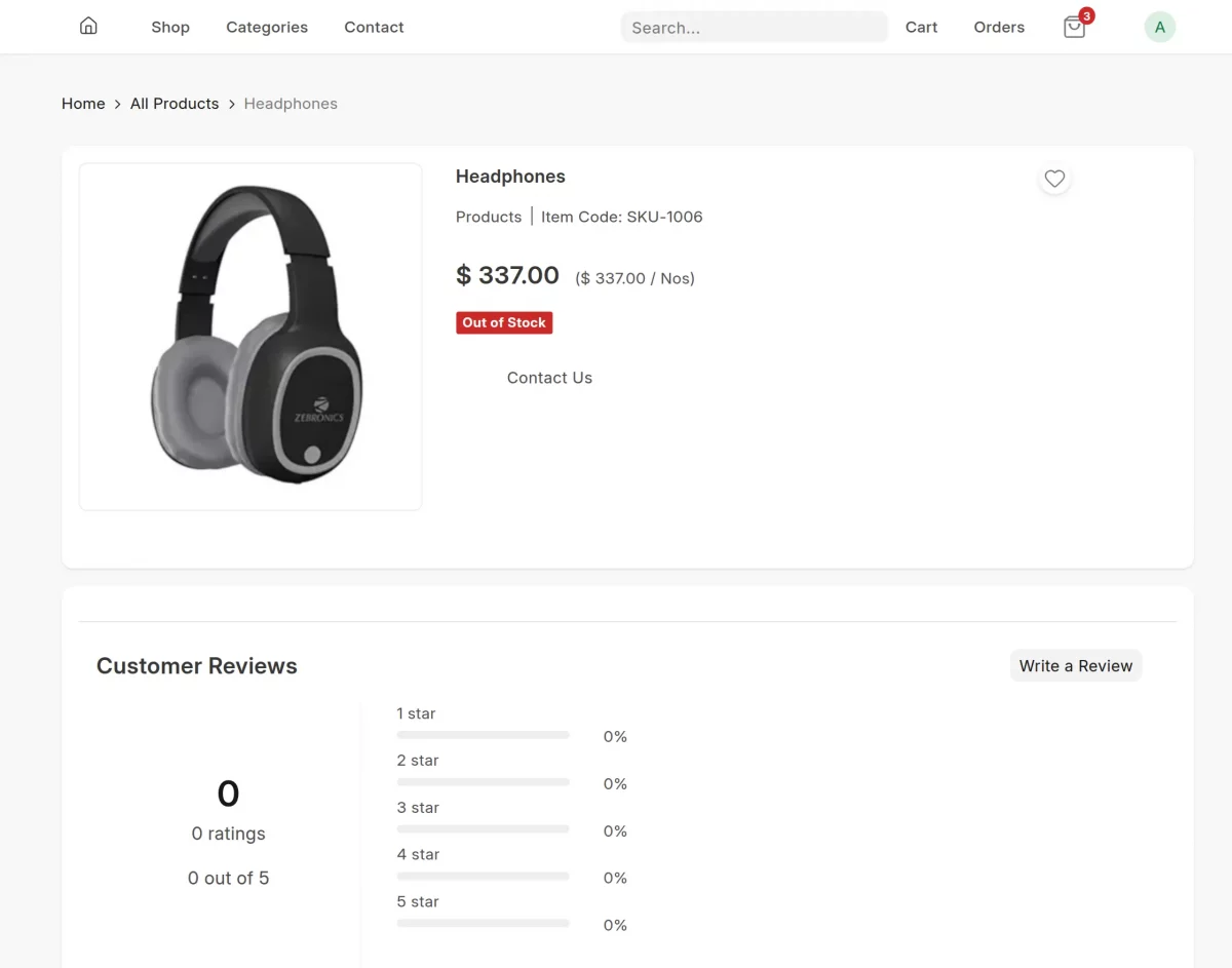 out-of-stock product