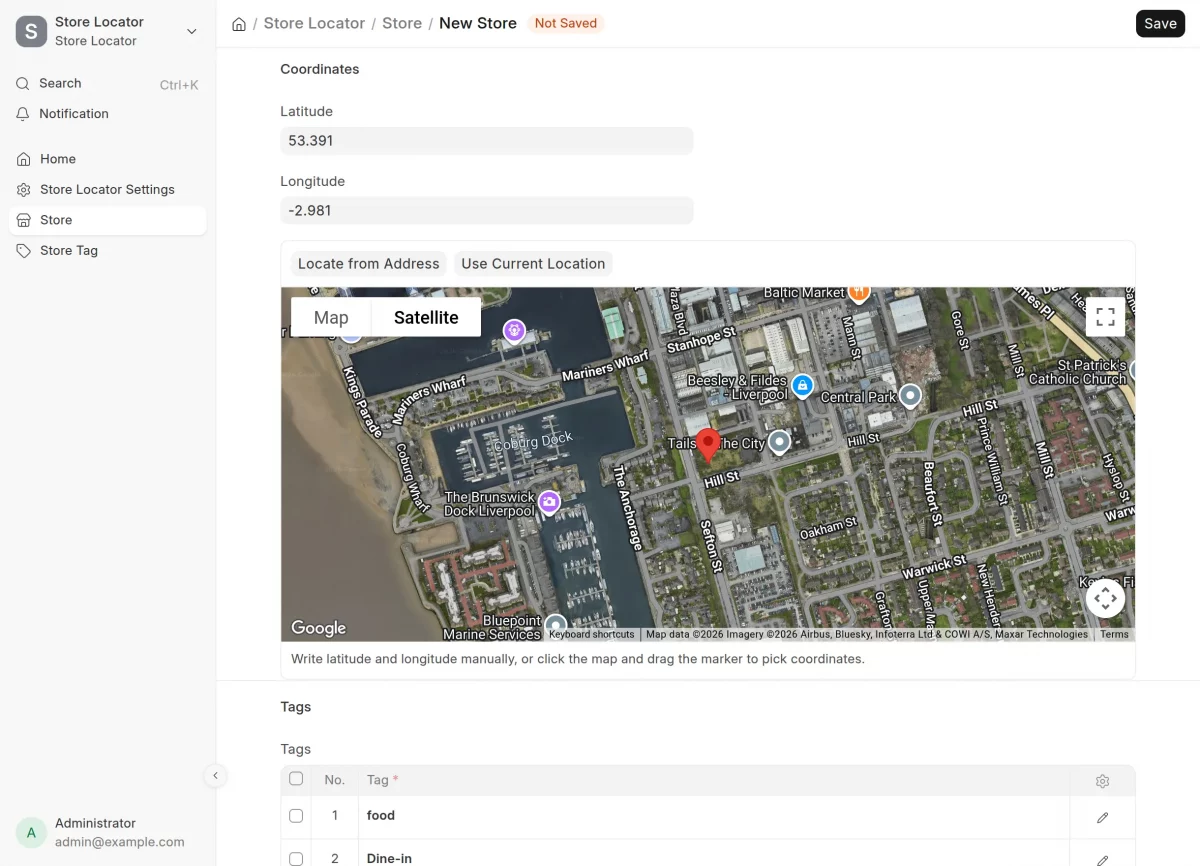 Add location details and tags