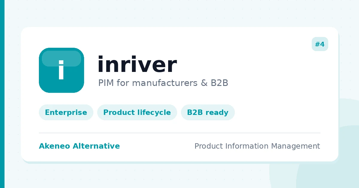 inriver - enterprise PIM platform for manufacturers, distributors and B2B businesses