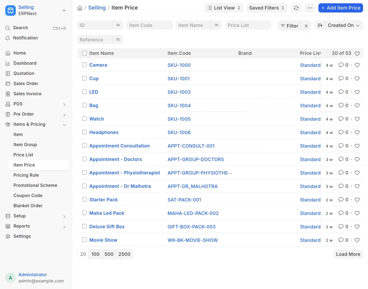 add item price on erpnext