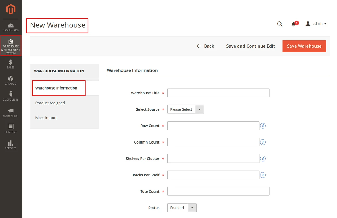 adobe commerce msi source assigned to a warehouse