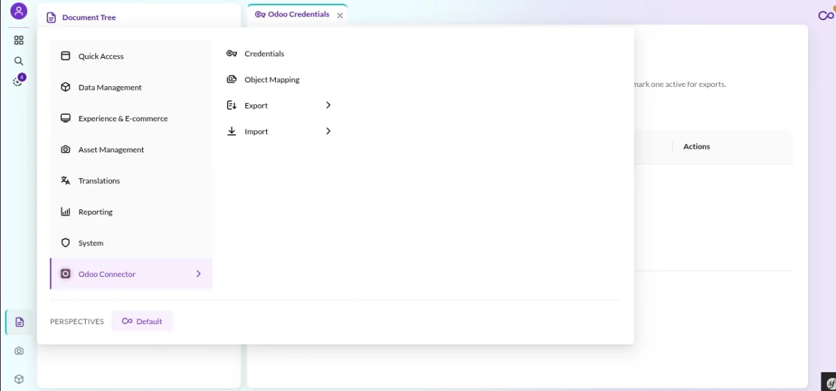 odoo side menu