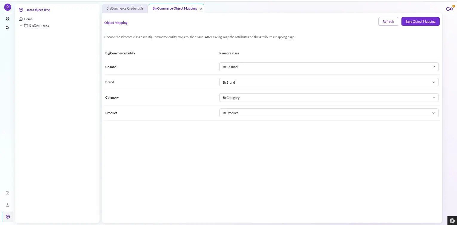 pimcore-bigcommerce-connector-object-mapping