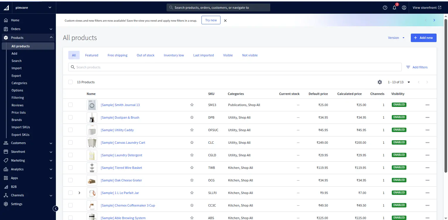 pimcore-bigcommerce-connector-result