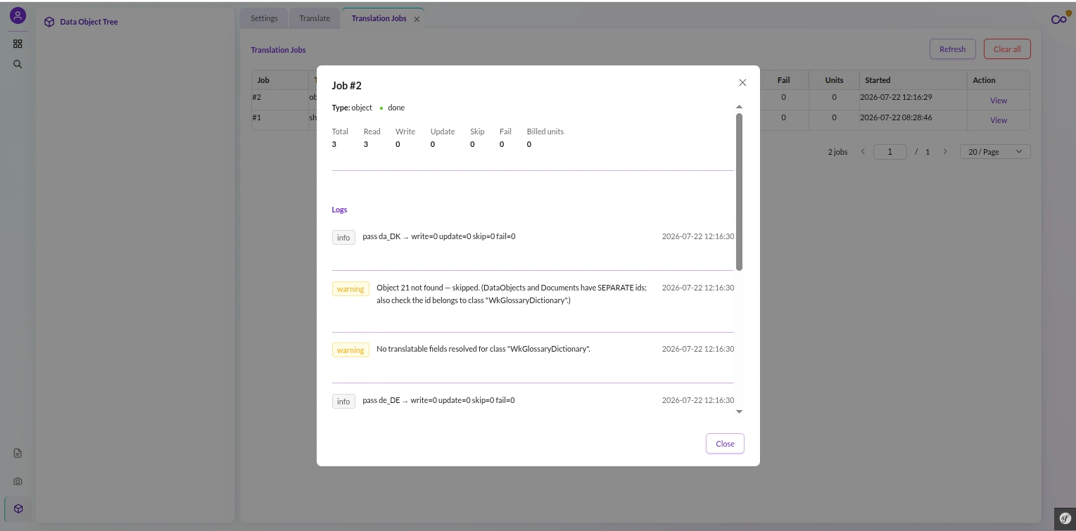 pimcore-deepl-bundle-job-detail