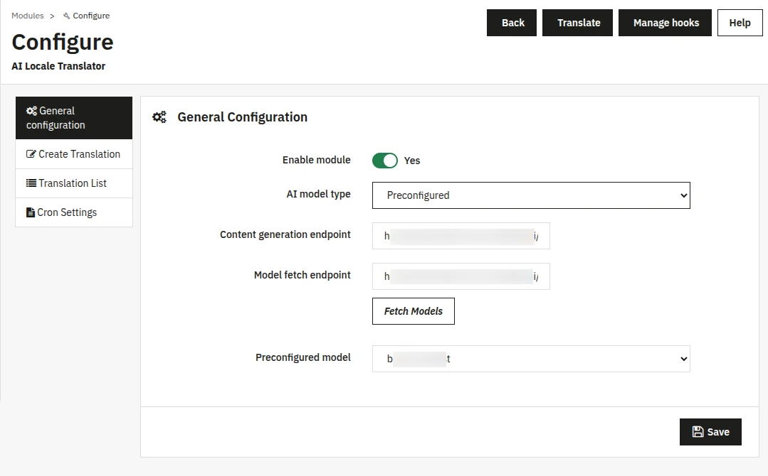 Preconfigured AI Model