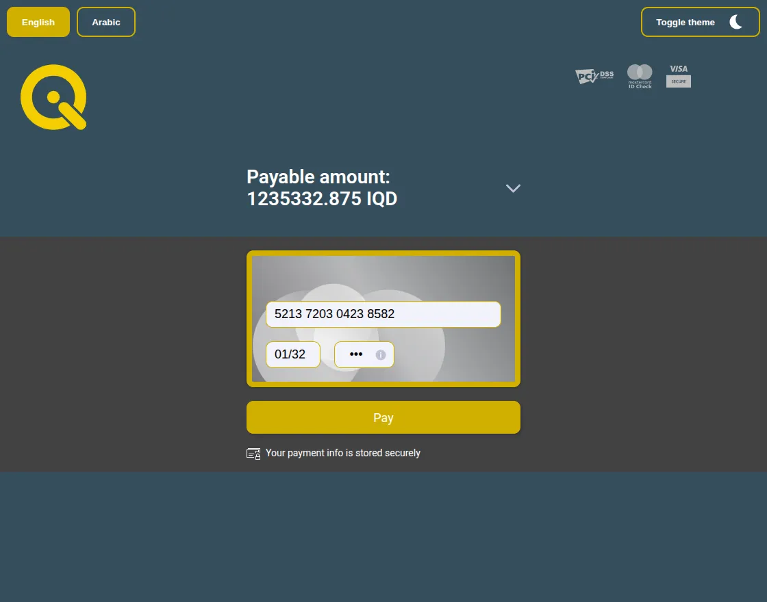 qicard payment page