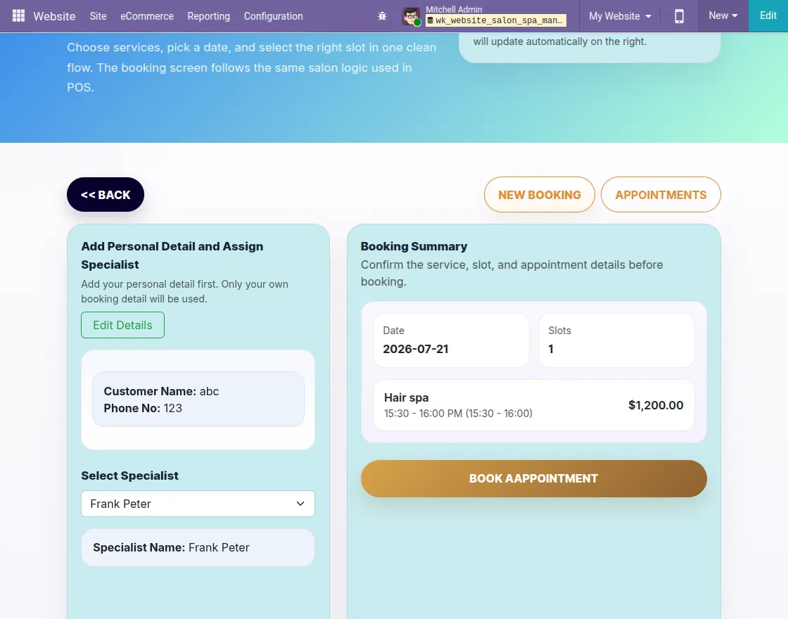 review booking summary