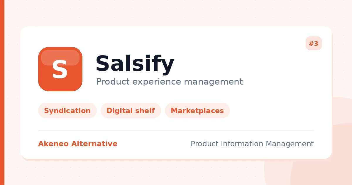 Salsify - product experience management platform for marketplace syndication and digital shelf analytics