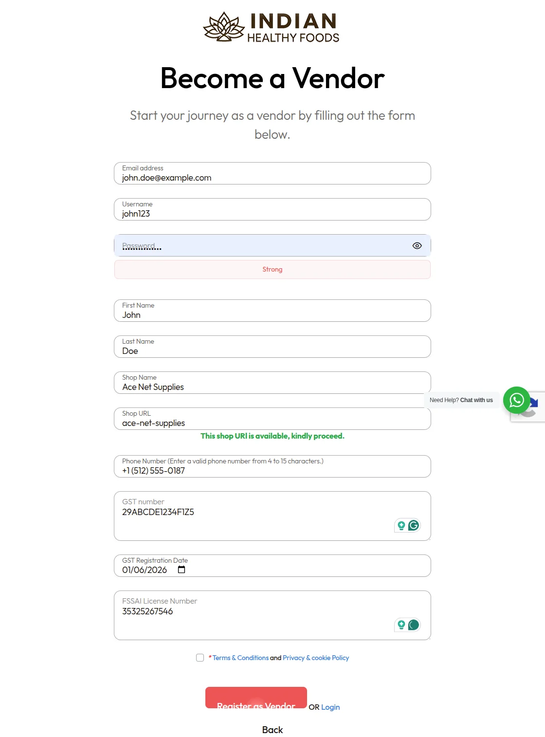indian-healthy-foods-registration