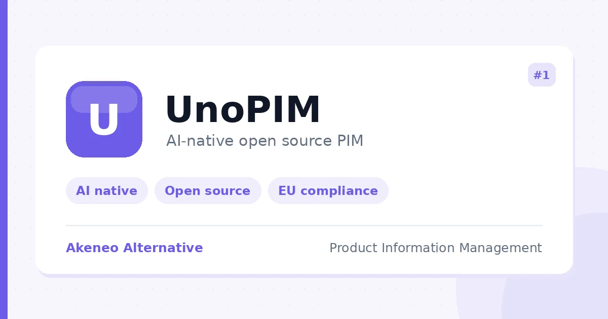 UnoPIM - AI native open source PIM and the top Akeneo alternative