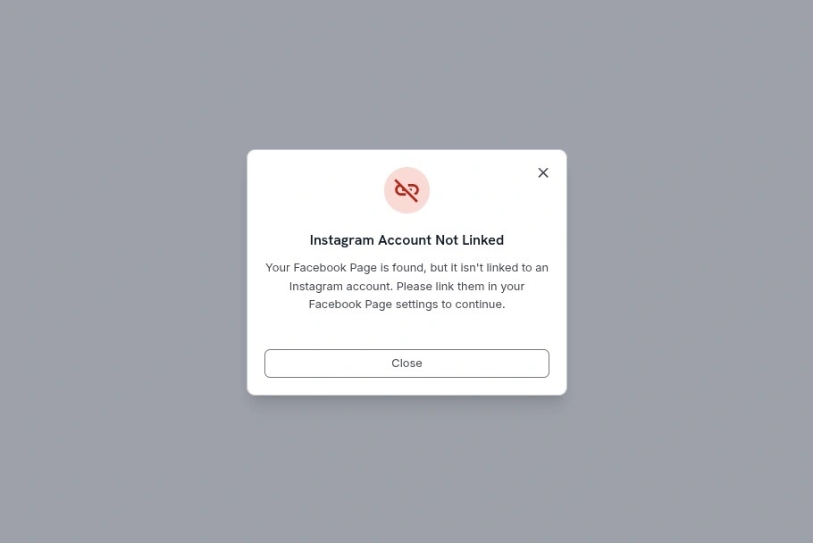 Instagram account not linked
