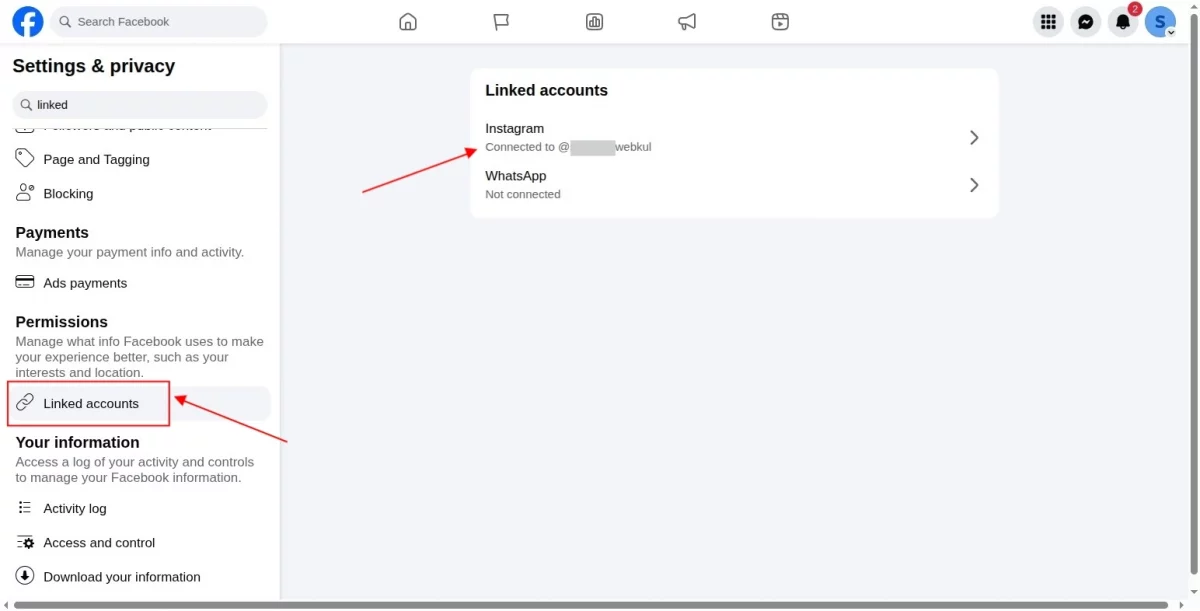 linked account