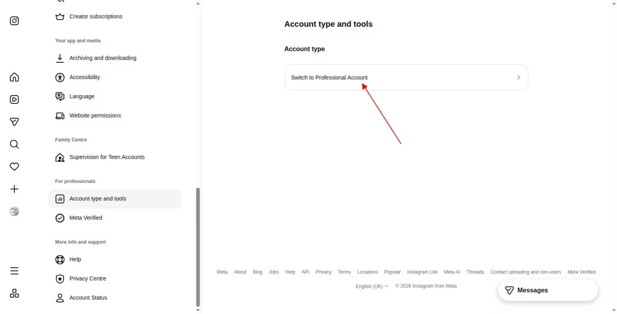 professional account