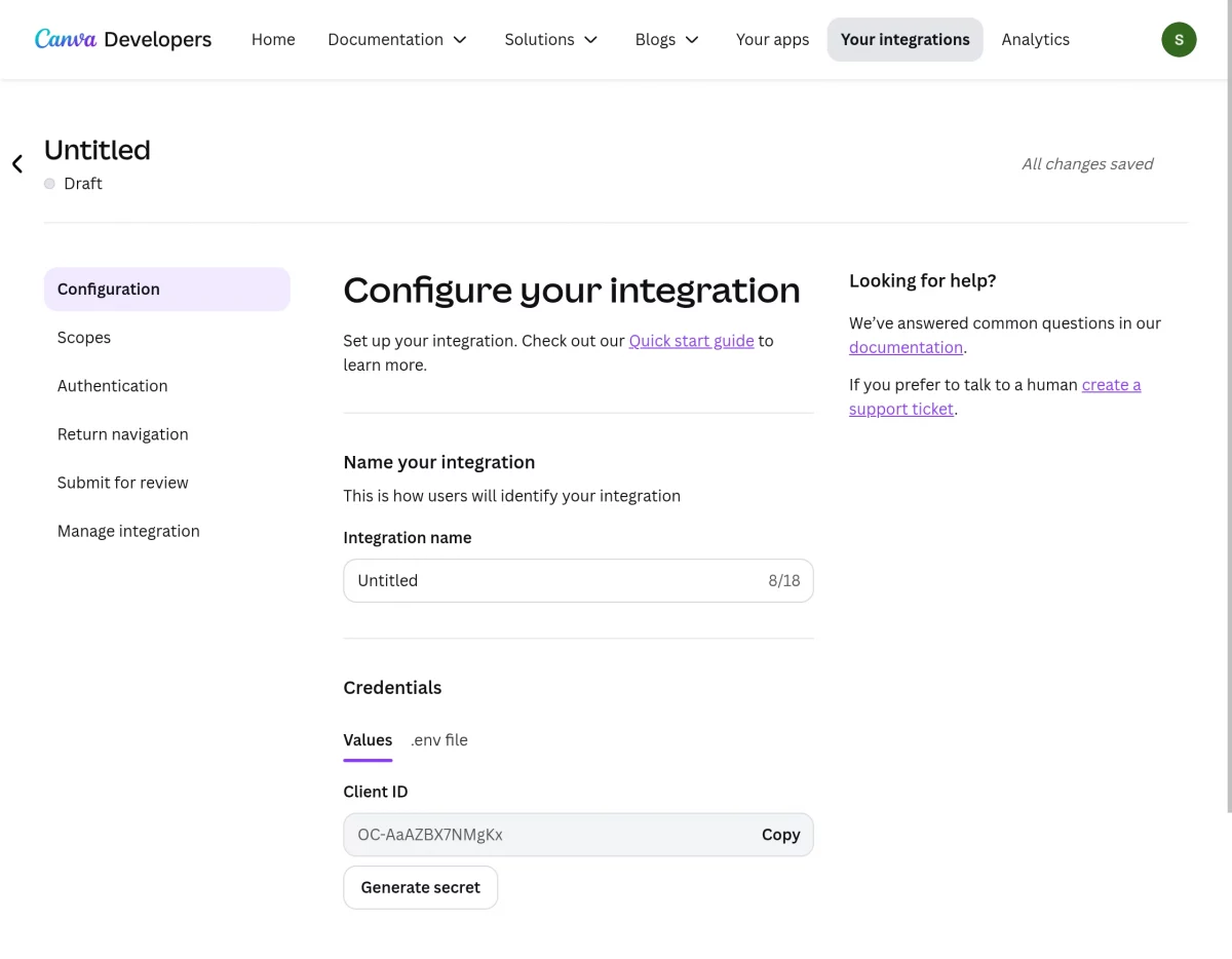 configure the integration