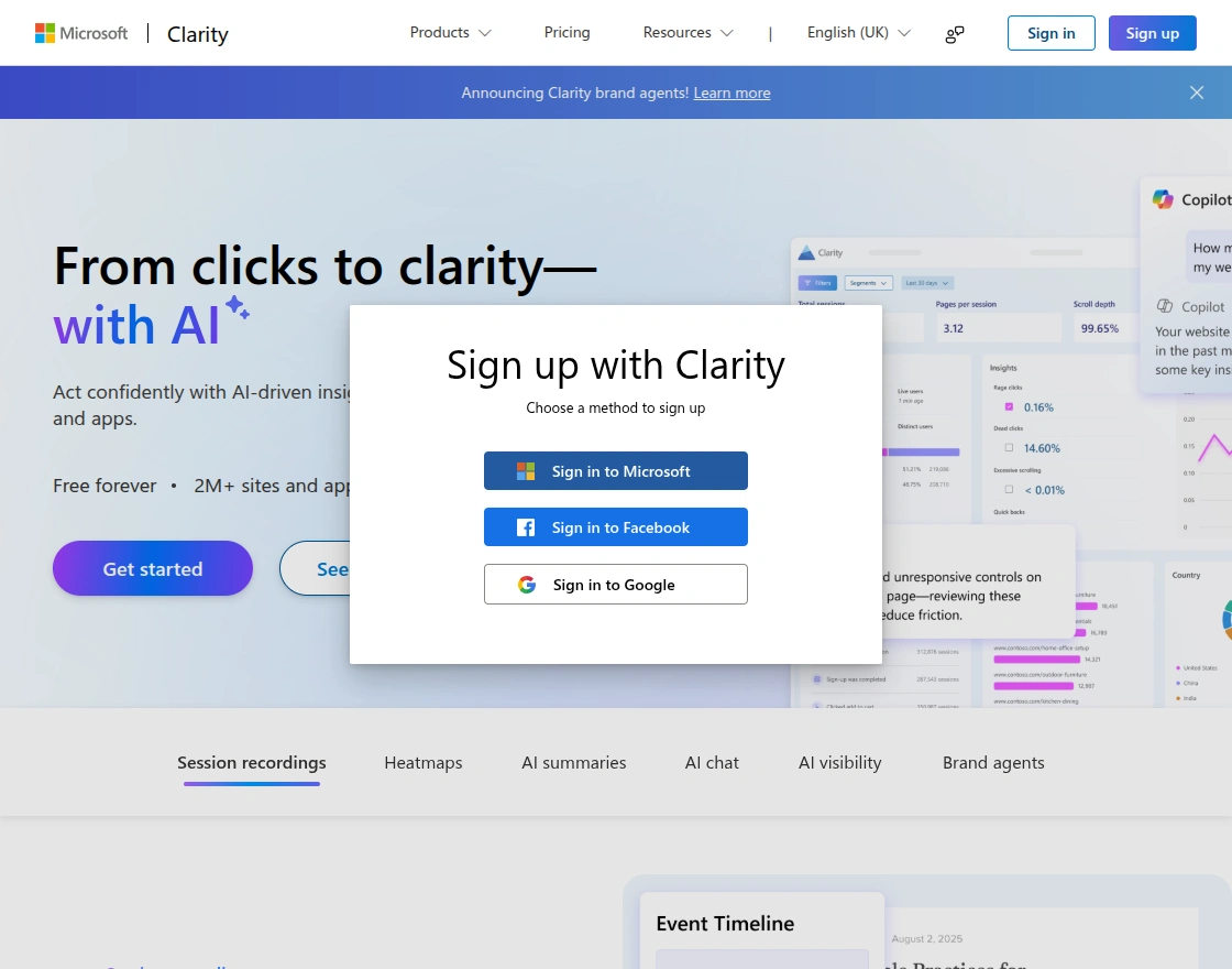 Sign In to Microsoft Clarity