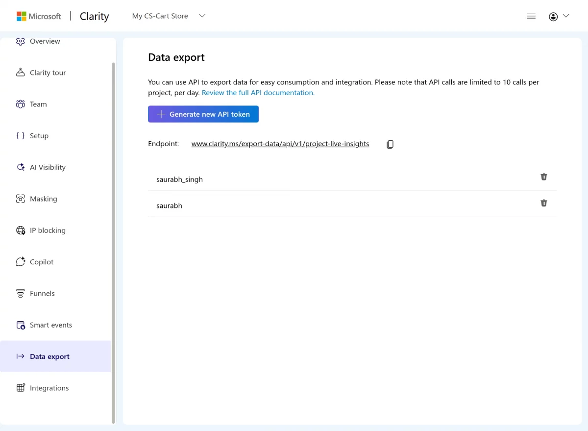 Configure Data Export