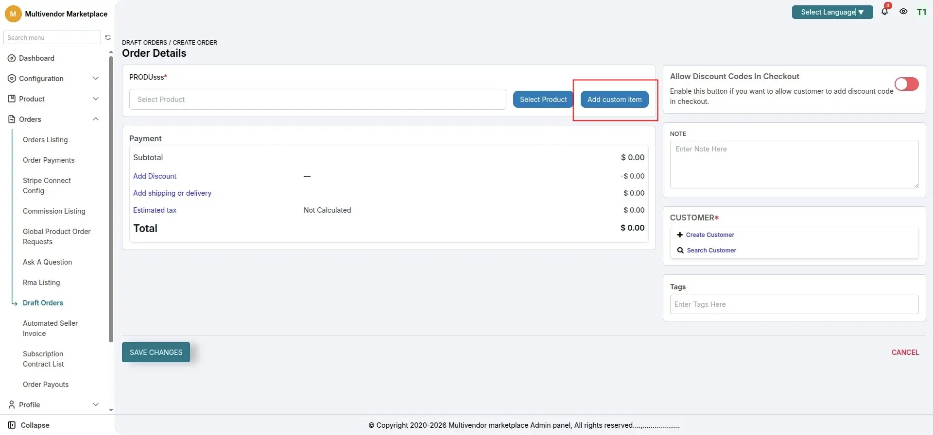 Add Custom Item