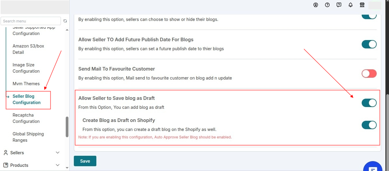 Create Blog as Draft Configuration