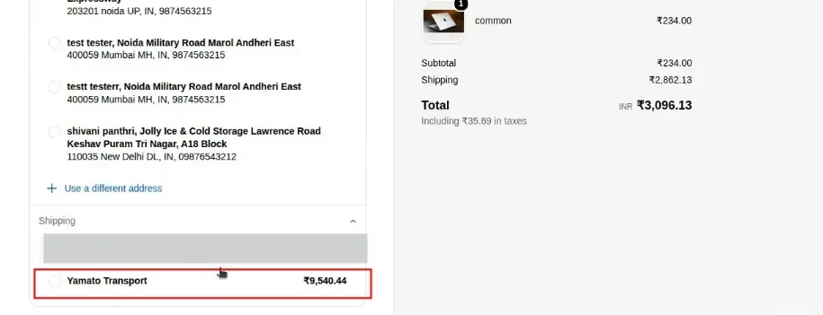 Shipping Rate Calculation at Checkout