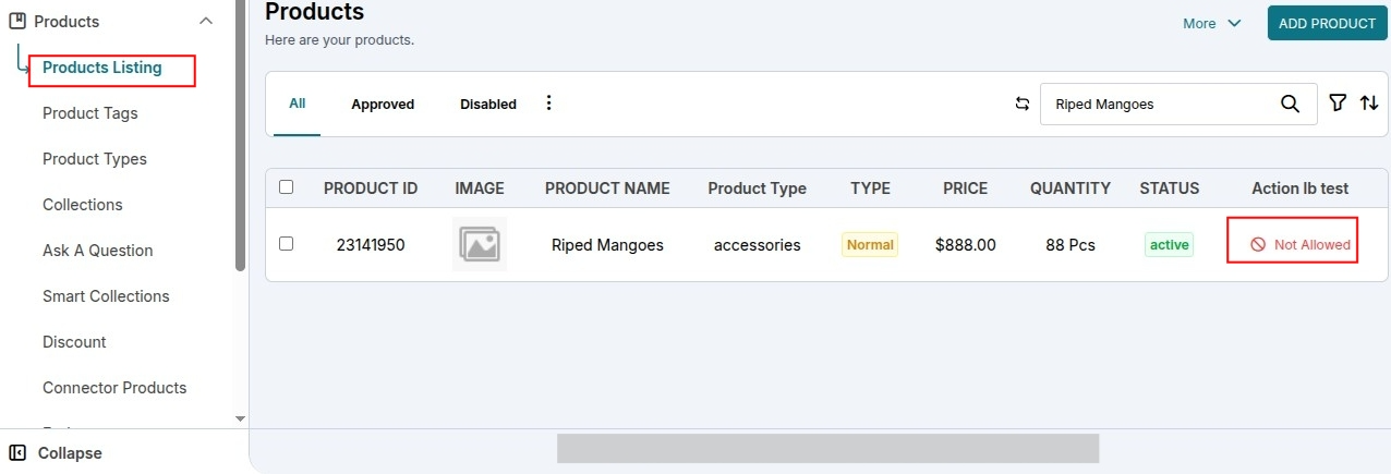 Product Type Restriction for Existing Staff Product