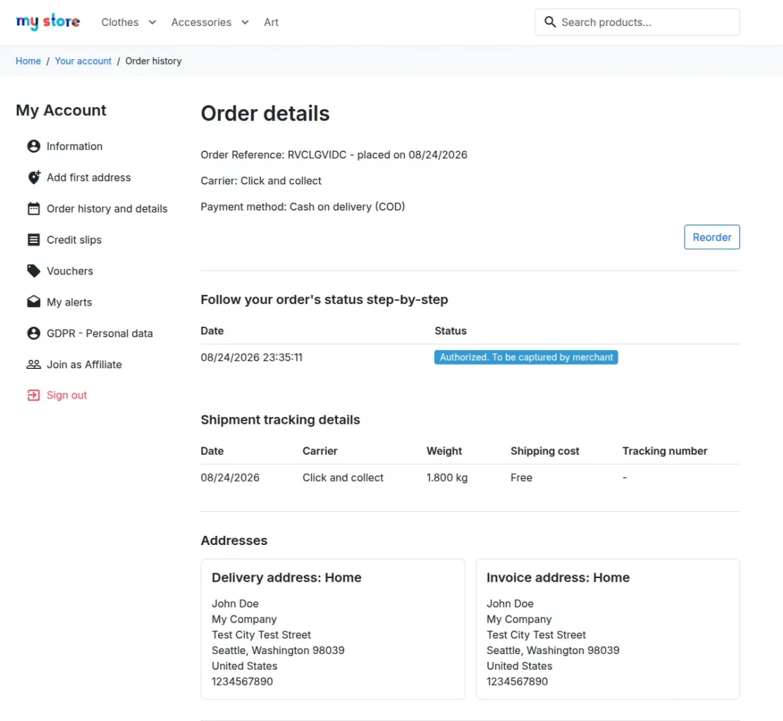 Order Created using Invoice