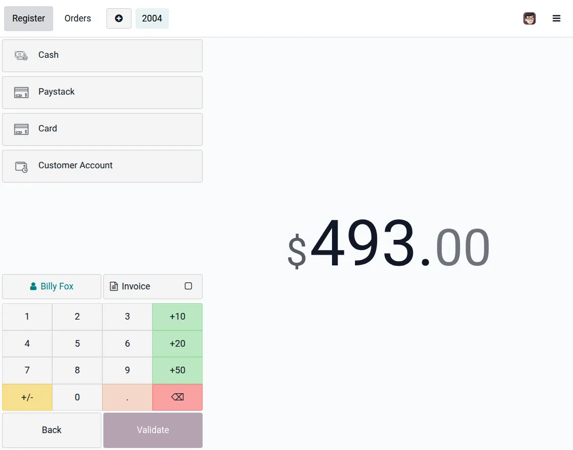 Paystack payment option on pos screen