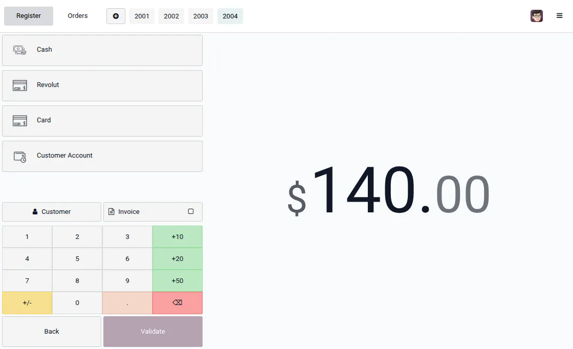 pos payment screen