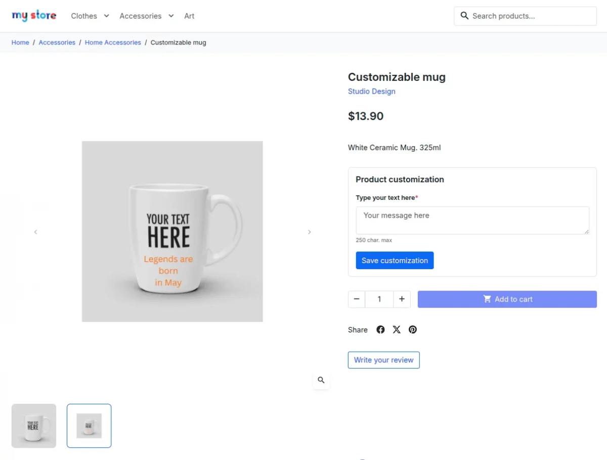 product page