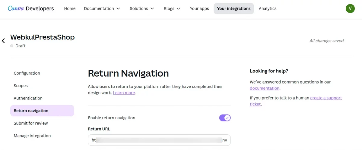 return navigation