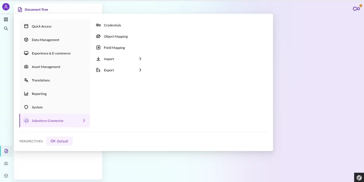 salesforce menu