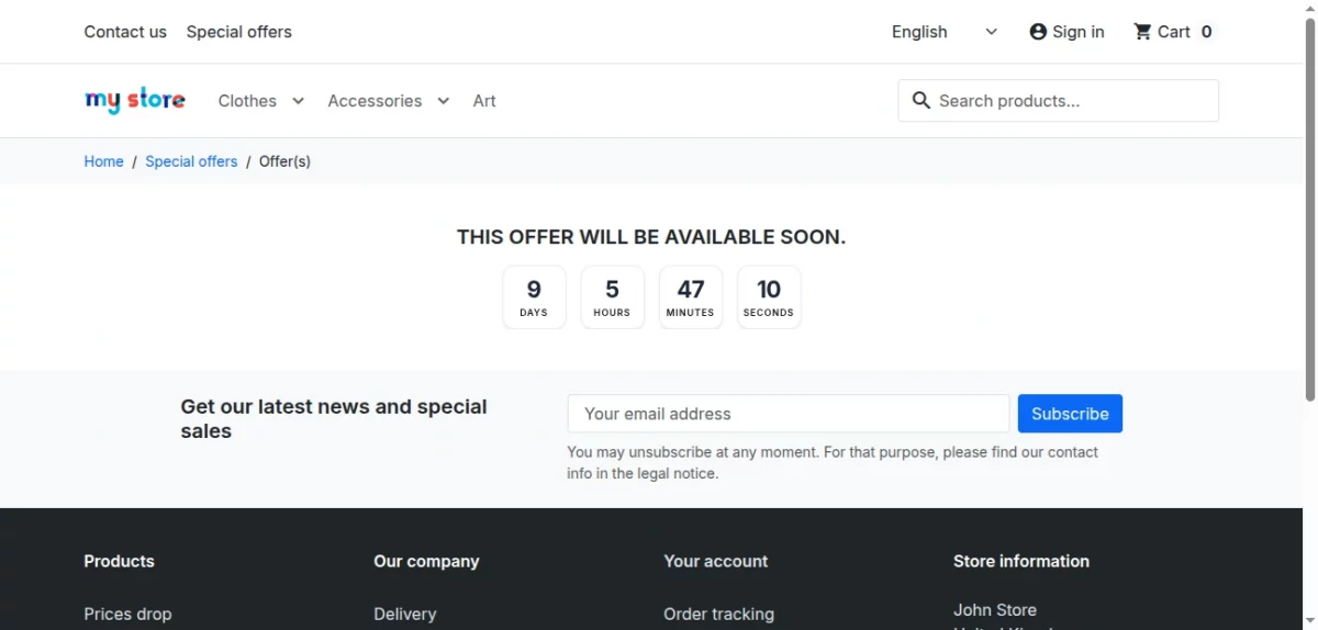 upcoming offer