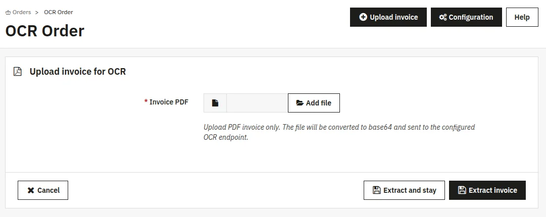Upload Invoice Tab
