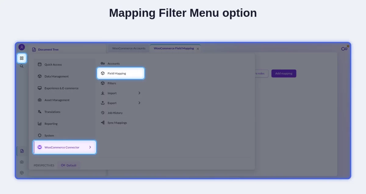 Mapping Filter Menu Option