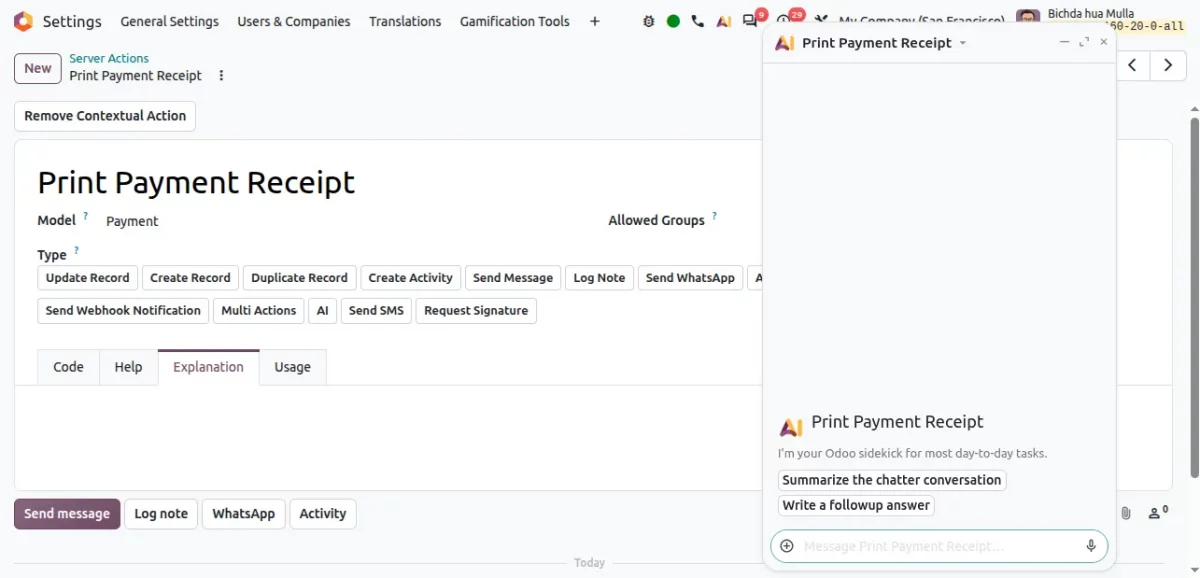 AI in server actions