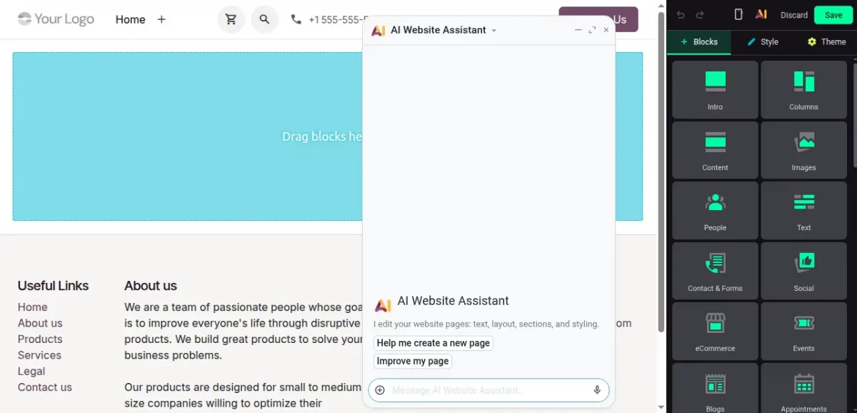 AI website builder