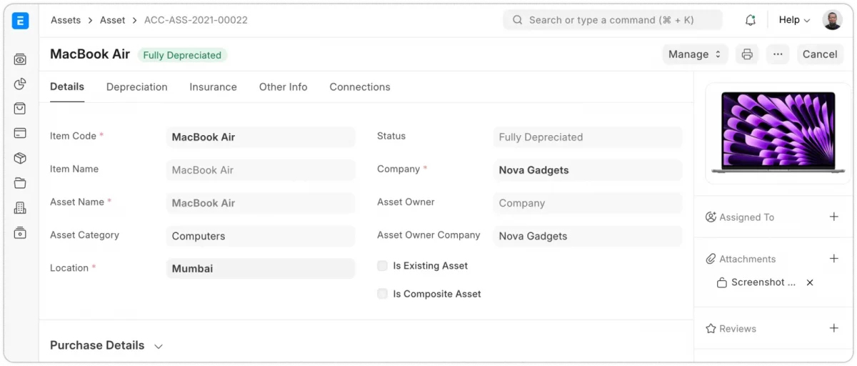 ERPNext Accounting module