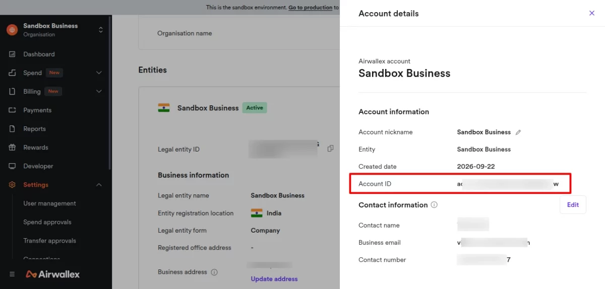 business account id