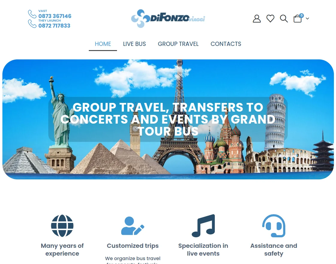 difonzoviaggi-kdemo-cloud-home-page