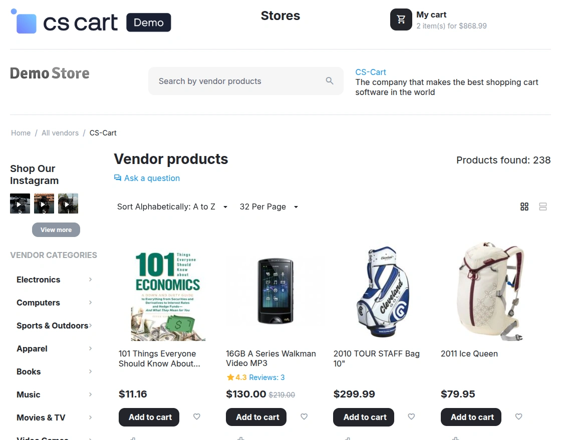 Instagram Feed on Vendor, Product, Category, and Search Pages