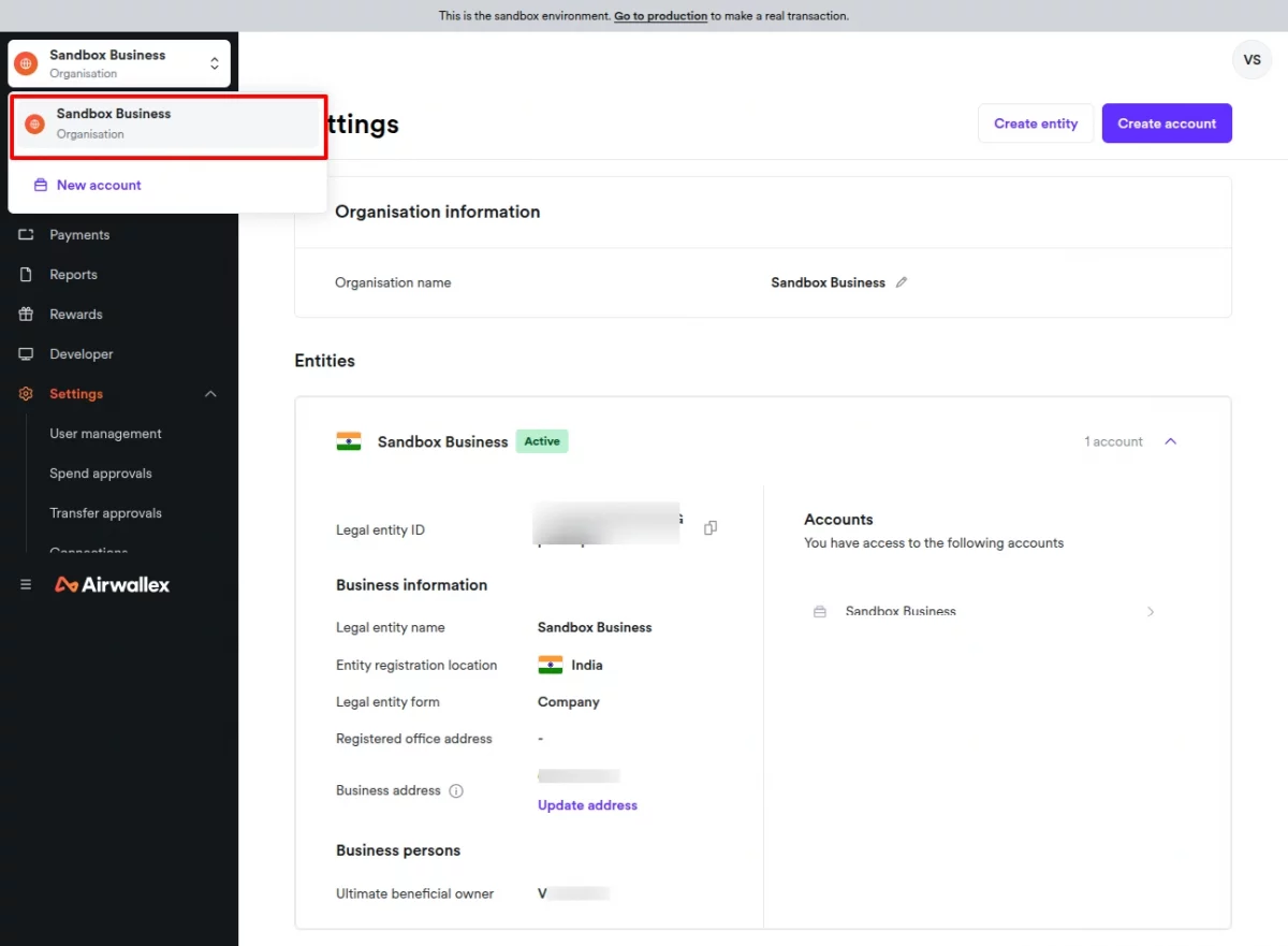 select account 