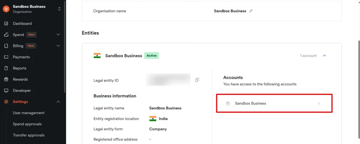 select account