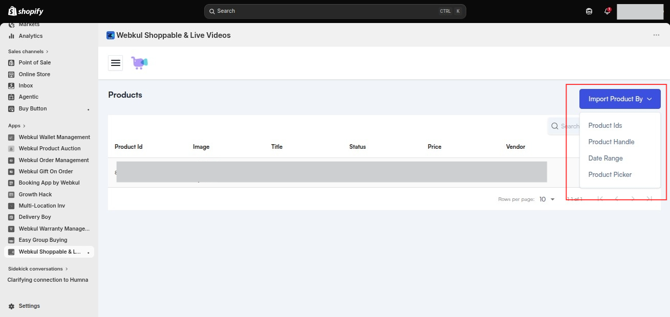 live-commerece-import-product