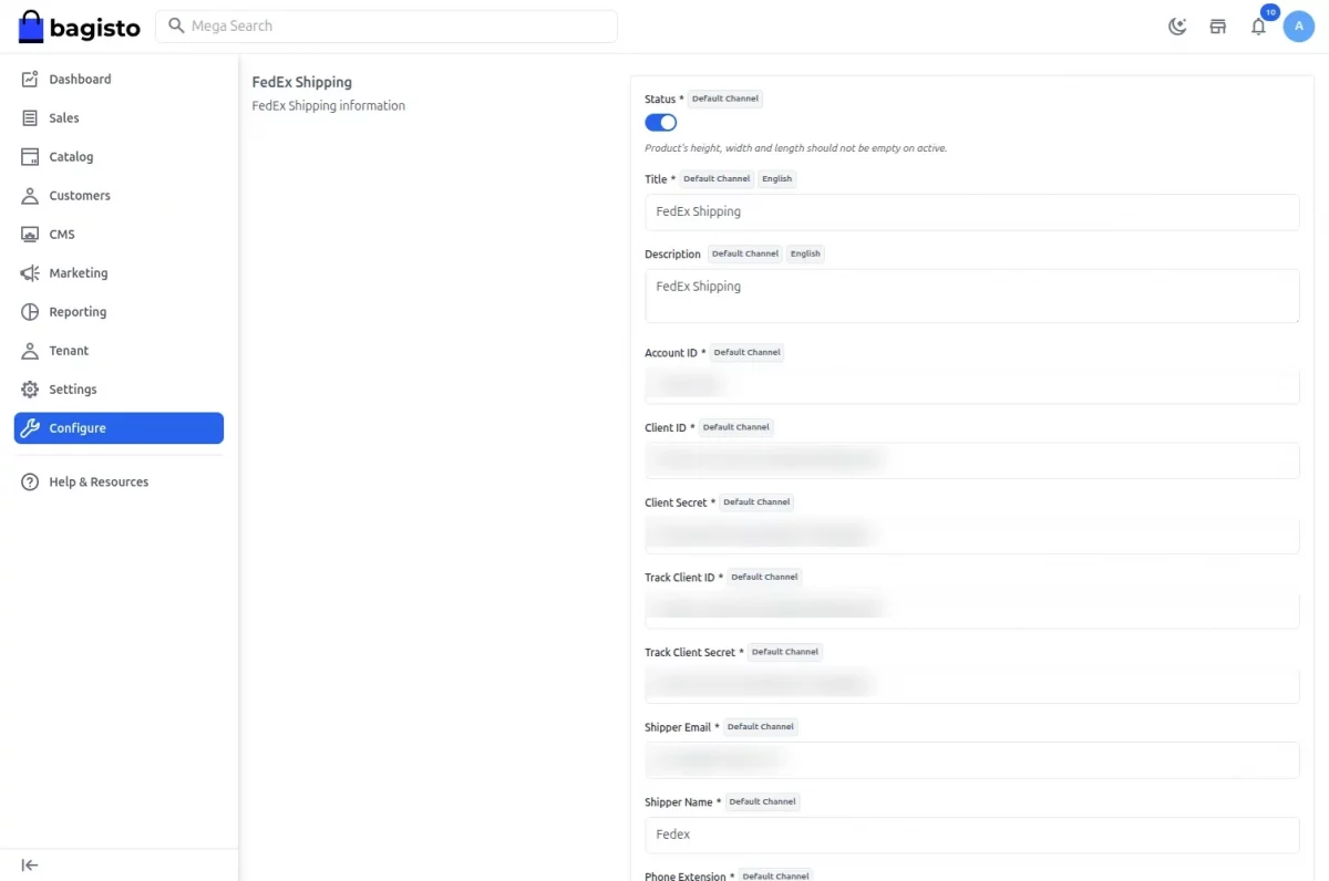 tenant configuration