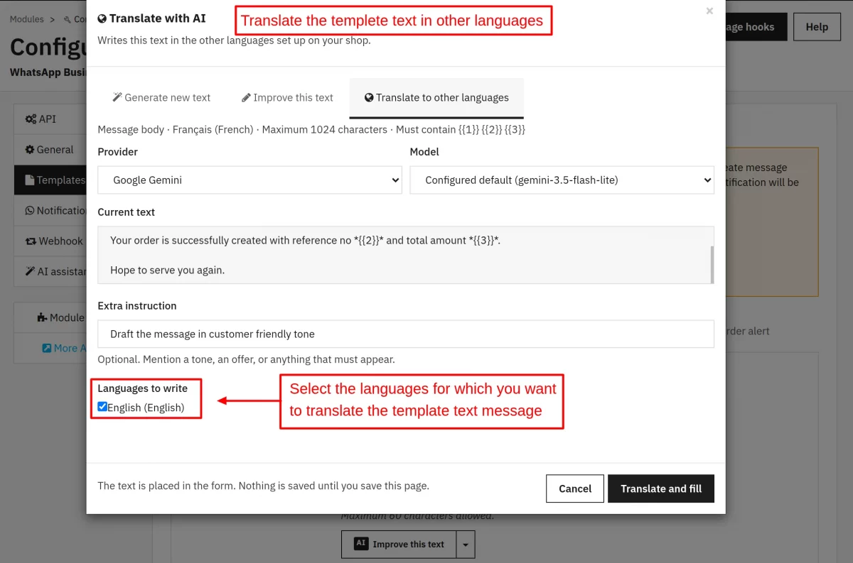 translate to other languages