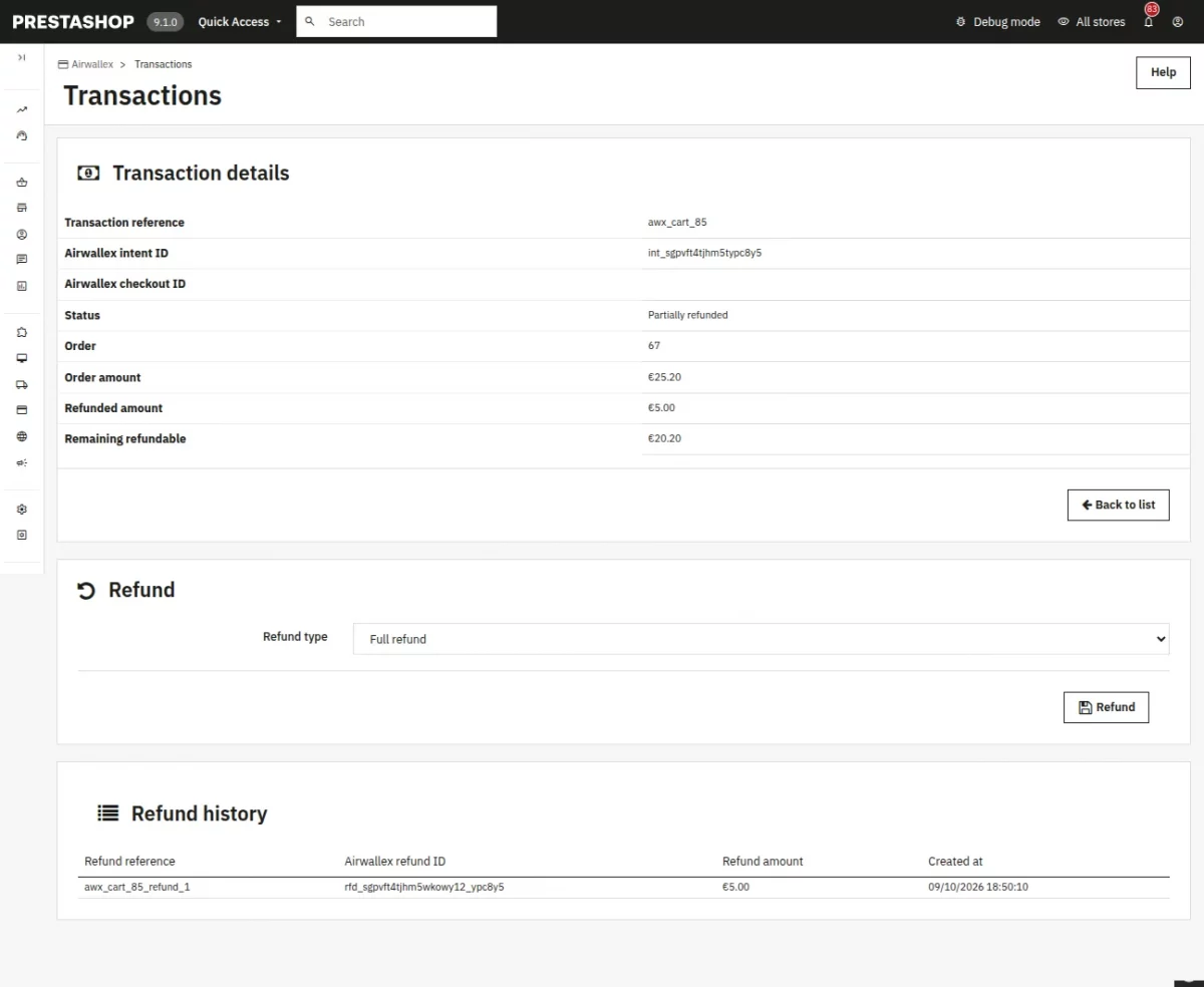 txn detail page