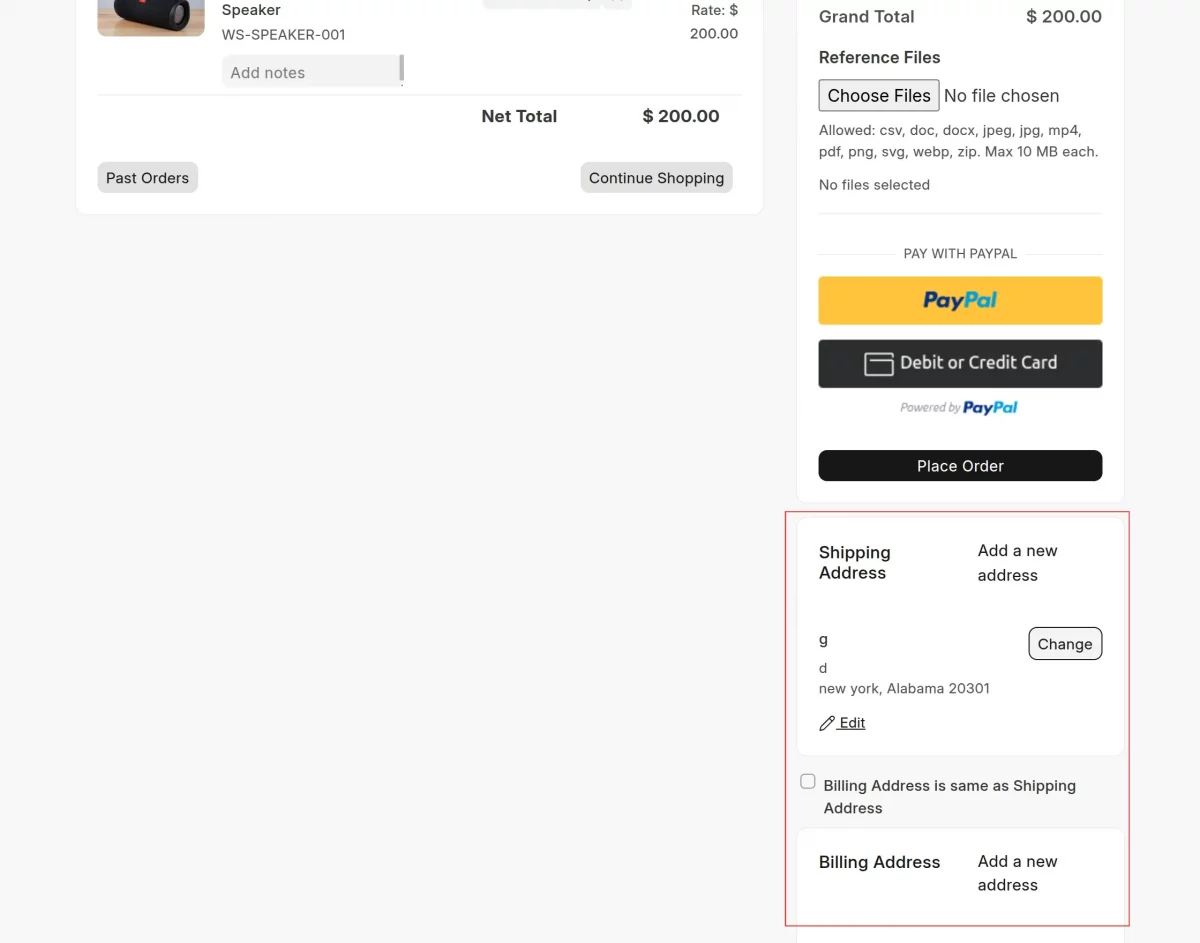 managing at checkout