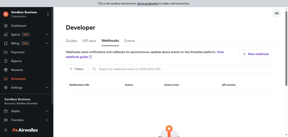 webhook tab