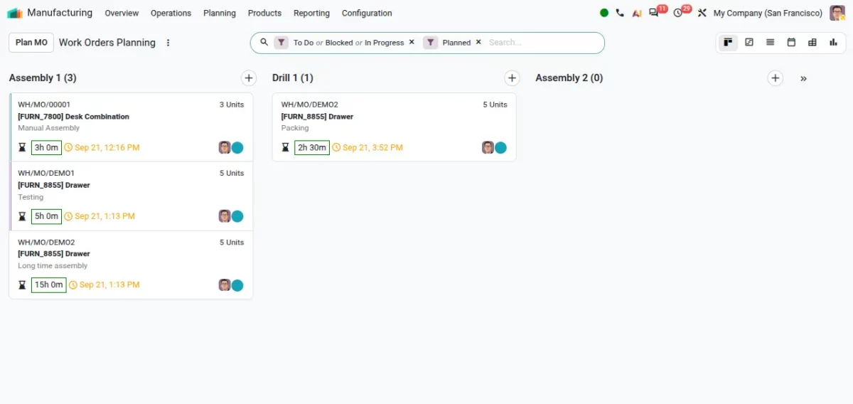 work orders planning