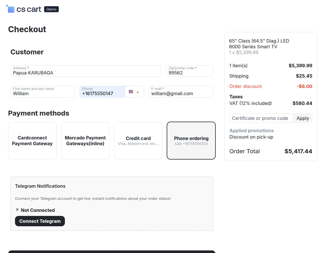 Customer connect their account
